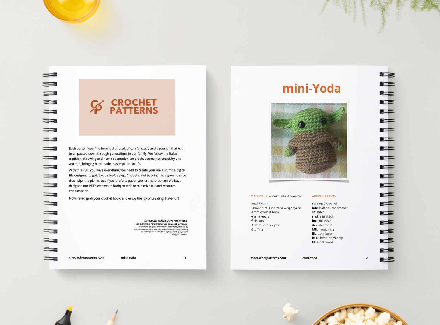 Amigurumi Pattern - Mini Yoda